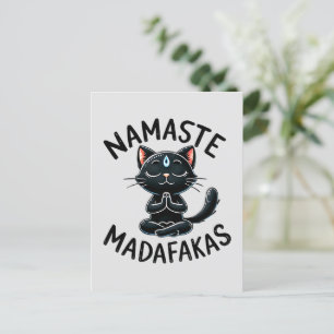 Postal Pose de yoga para gato - Namaste Madafakas