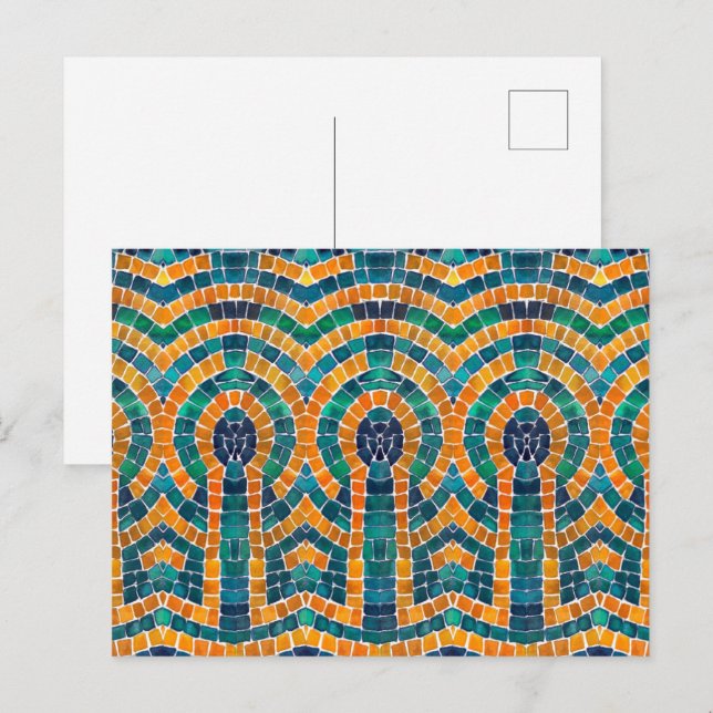 POSTAL POSICIÓN MOSAICA DE LOS ICONOS DE ORO (Anverso / Reverso)