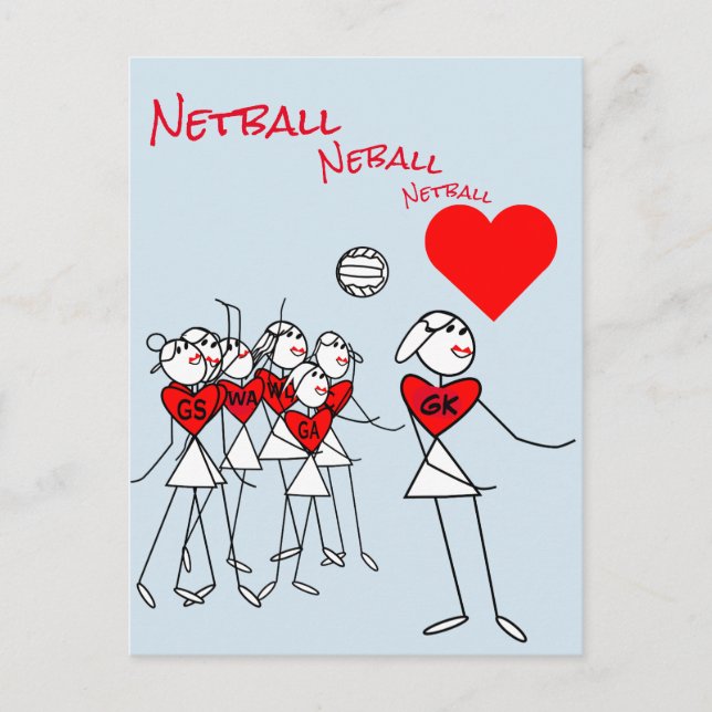 Postal Posiciones de Jugador Aman a Netball GK Clipart Po (Anverso)
