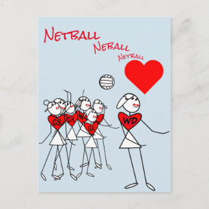 Postal Posiciones de Jugadoras WD Amor Netball Clipart Ta