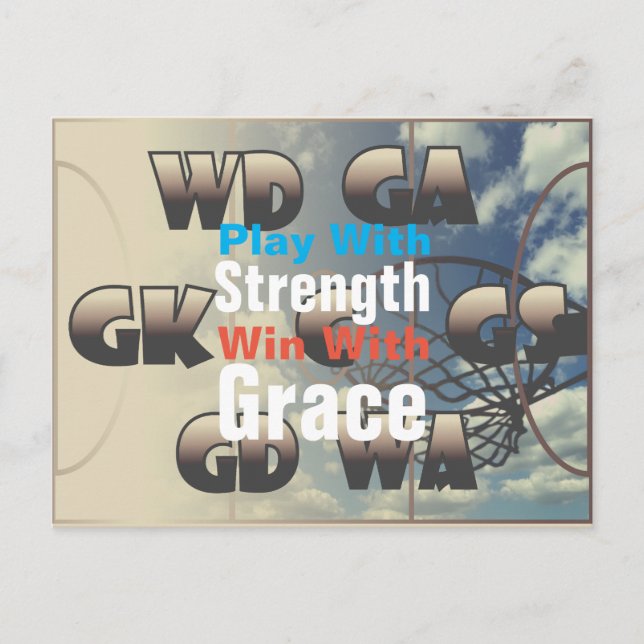 Postal Posiciones del jugador de netball con presupuesto (Anverso)