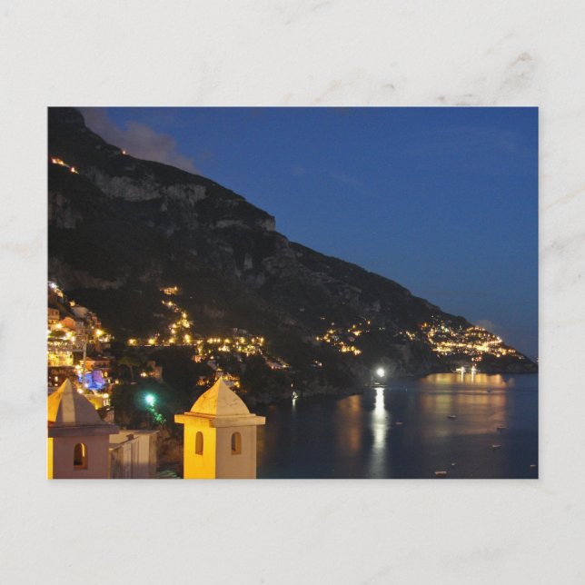 Postal Positano de noche (Anverso)