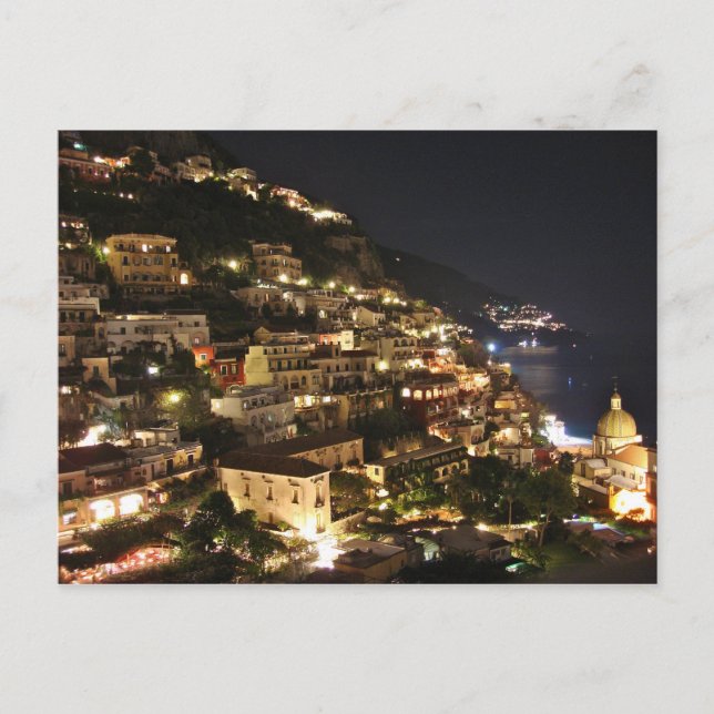 Postal Positano de noche (Anverso)