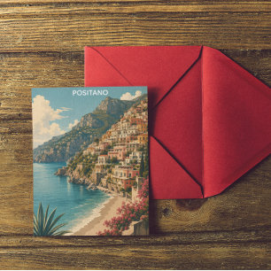 Postal Positano Italia Costa de Amalfi Viajes Retro