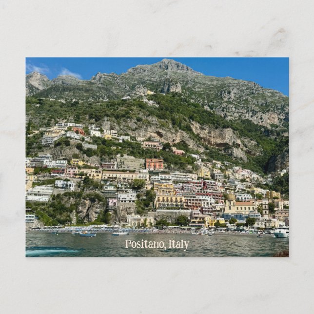 Postal Positano, Italia Diseño (Anverso)