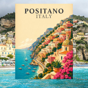 Postal Positano Italia Viajes Antiguos Costa Amalfi