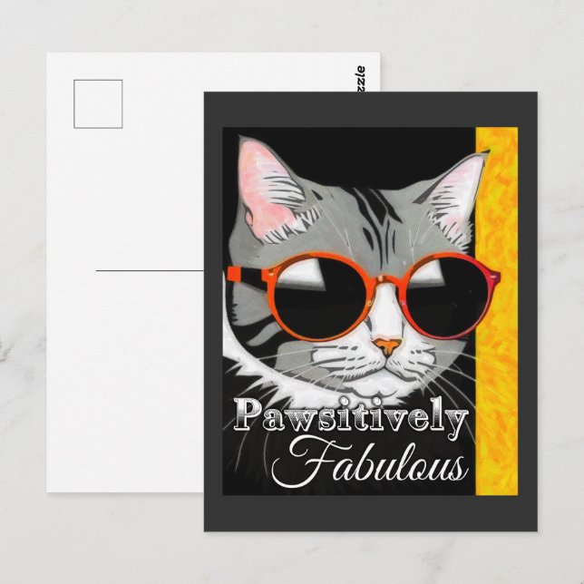 Postal Positivamente Fabuloso Gato (Anverso / Reverso)