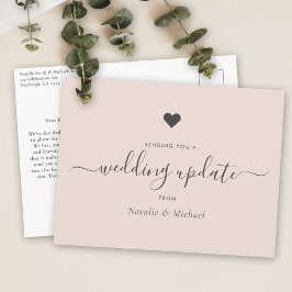 Postal Posponer Boda Actualizar Elegant Script Rubor Pink