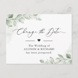 Postal Posponer la fecha Chic Verdor Eucalipto Aplazado