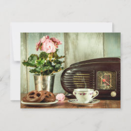 Postal Posposición de reloj de Pretzel Tea Rosa