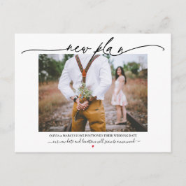 Postal Posposición del Boda de caligrafía del nuevo plan