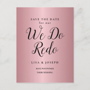 Postal Pospuesto en Rose Gold Avisa de Guardar la Fecha N