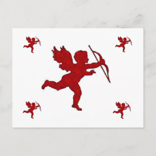 Postal Post Card Cupid Red