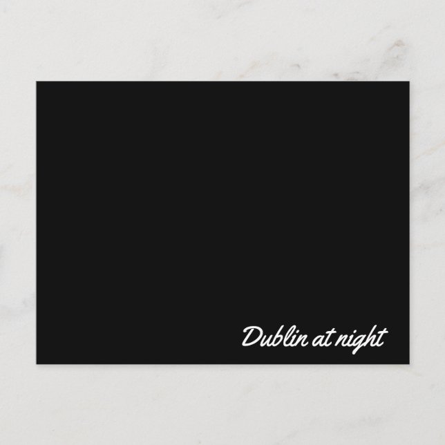 Postal Post card Dublin at night (Anverso)
