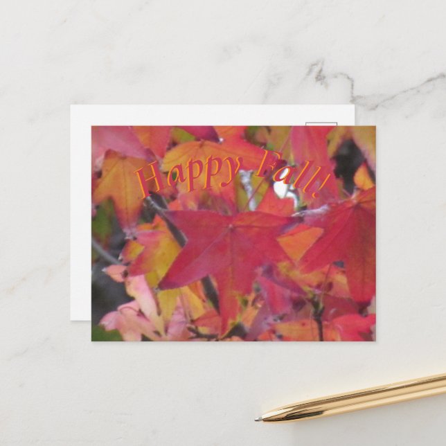 Postal Post Card - Fall Leaves (Anverso/Reverso In Situ)