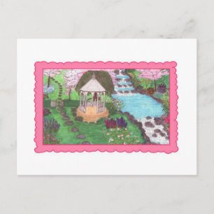 Postal Post Card-Gazebo en el entorno del jardín