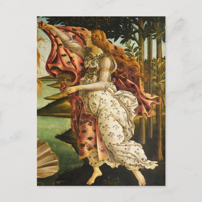 Postal Post de Sandro Botticelli "El nacimiento de Venus  (Anverso)