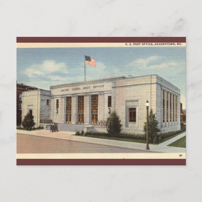 Postal Post Office Hagerstown MD Vintage (Anverso)
