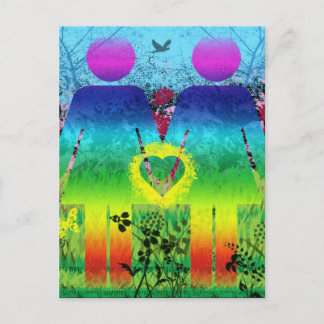 Postal Postal, Abstracto Arcoiris Grunge Heart Love