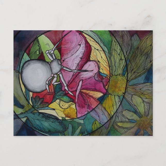 Postal Postal: "Araña de flores" (Anverso)