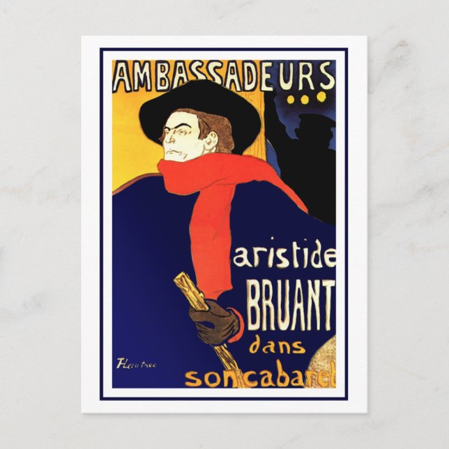 Postal Postal: Aristide Bruant de Toulouse-Lautrec (Anverso)