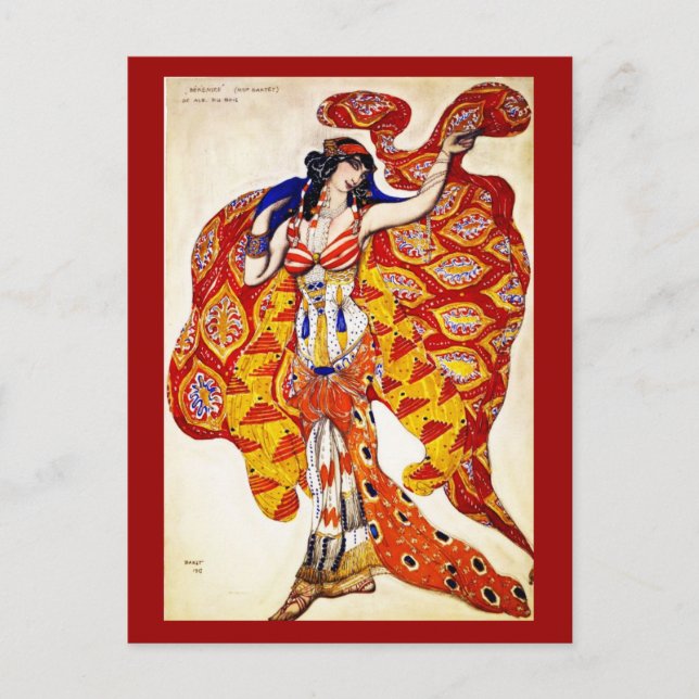 Postal Postal-Art de la moda-Bakst 31 (Anverso)