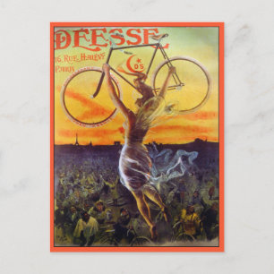 Postal Postal: Arte de bicicleta francés vintage