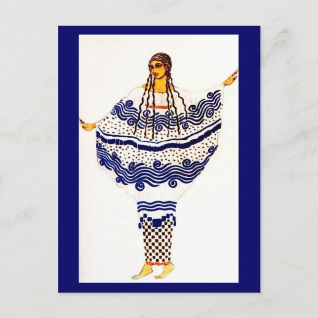 Postal Postal-arte de la moda-Bakst 15 (Anverso)