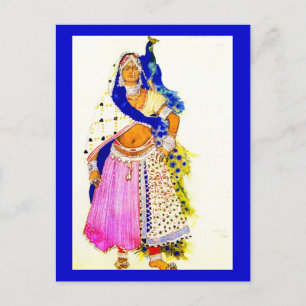 Postal Postal-arte de la moda-Bakst 6
