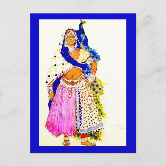Postal Postal-arte de la moda-Bakst 6 (Anverso)