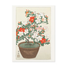 POSTAL: ARTE JAPONÉS: OHARA KOSON : AZALEAS