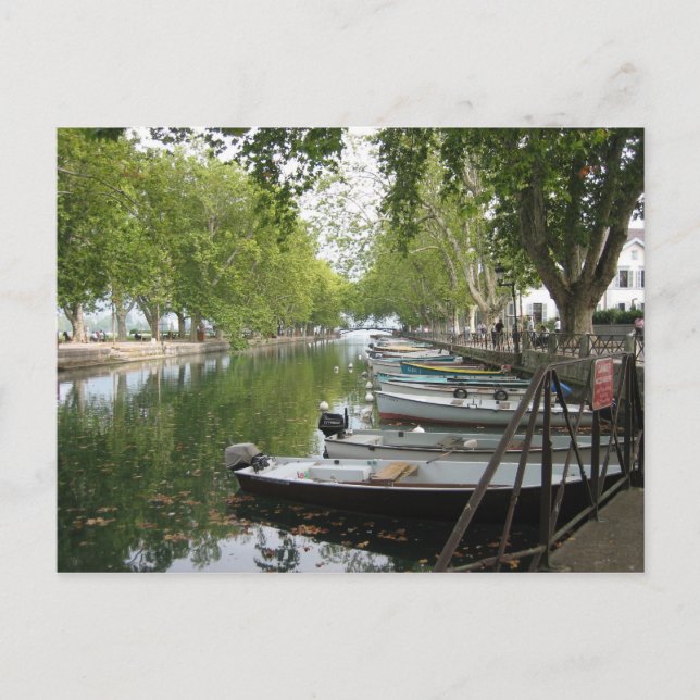 Postal Postal: Barcos, Canal, Lago Annecy, Francia (Anverso)