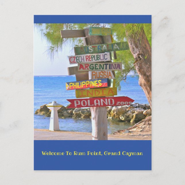 Postal postal/Bienvenidos A Rum Point, Gran Caimán (Anverso)