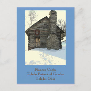 Postal postal, "Cabina de Pionero Rústico en Nieve"