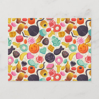 Postal postal, caramelos, ollypop,vintage