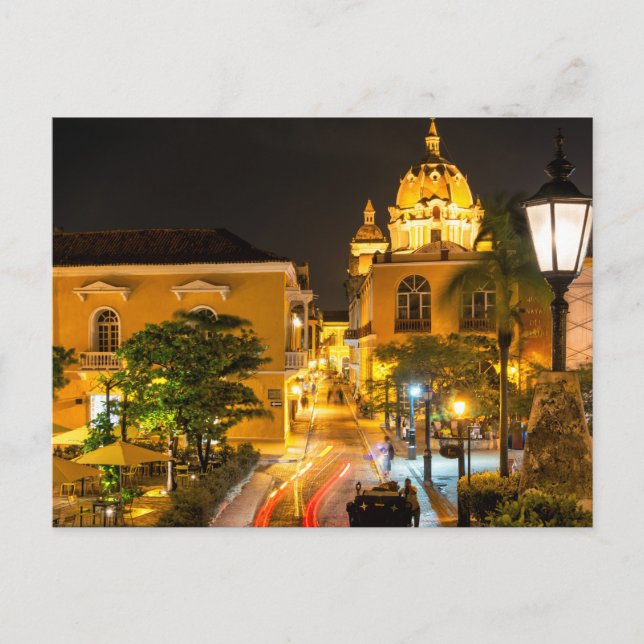 Postal Postal, Cartagena Nocturna, Colombia (Anverso)