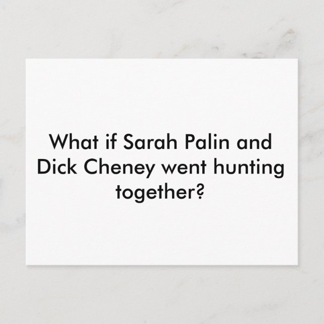 Postal postal, caza de cheney y palin (Anverso)