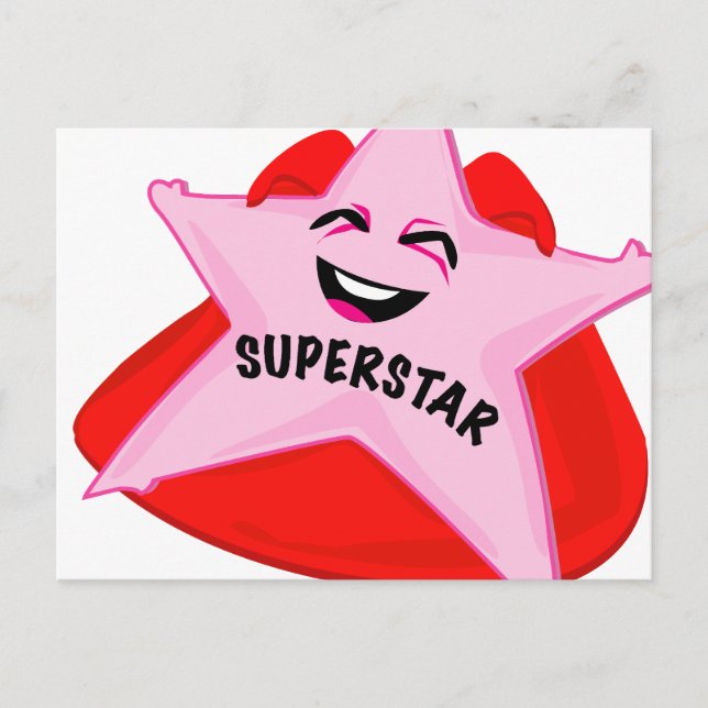 Postal ¡postal chistosa de la superestrella! (Anverso)
