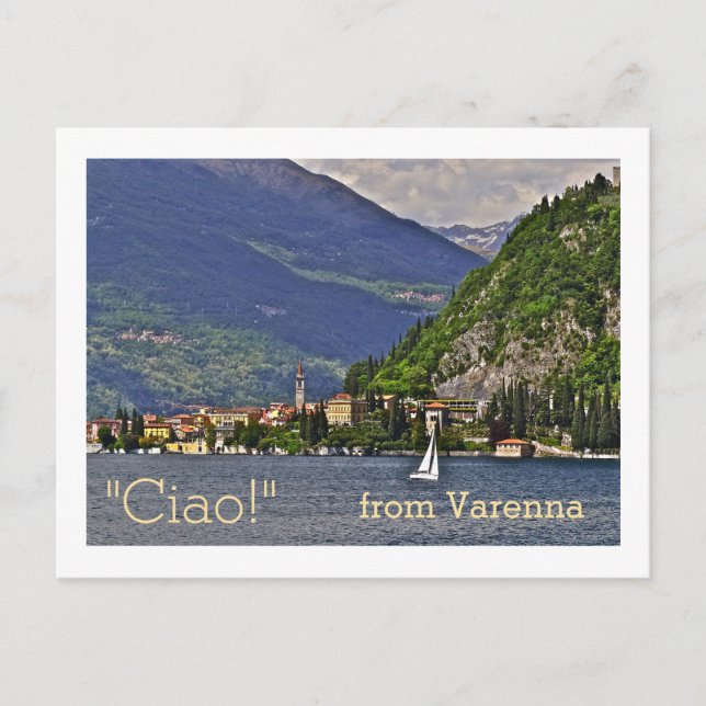 Postal postal, "¡CIAO!" DE VARENNA/DISTRITO ITALIANO DE L (Anverso)