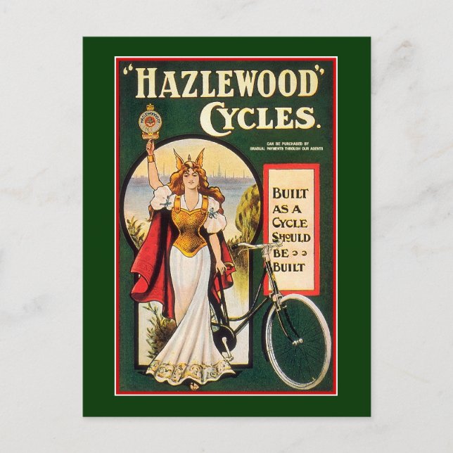 Postal Postal:  Ciclos de Hazlewood - bicicleta del (Anverso)