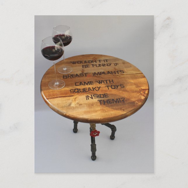 Postal ¡Postal De Vino Divertido E Implantes! (Anverso)