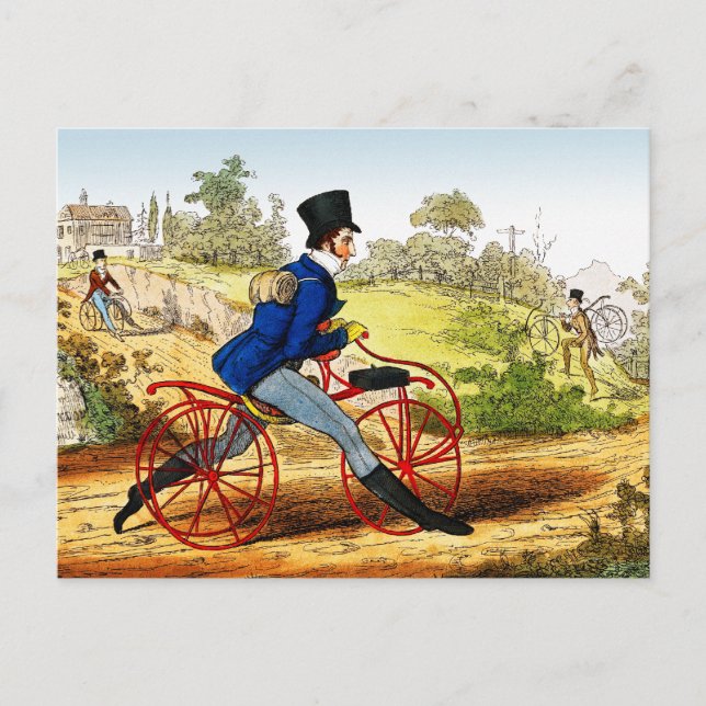 Postal Postal: El caballo hobby: Prototipo de bicicleta (Anverso)