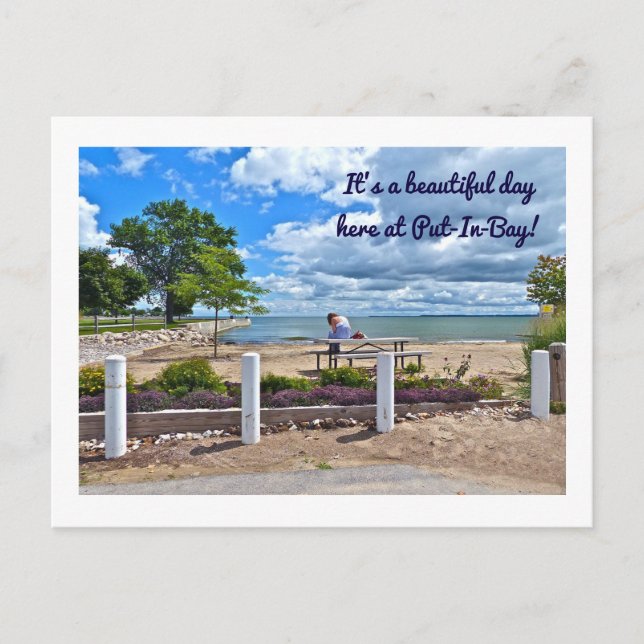 Postal postal, "ES UN DÍA HERMOSO EN PUNTO EN BAHÍA" (Anverso)