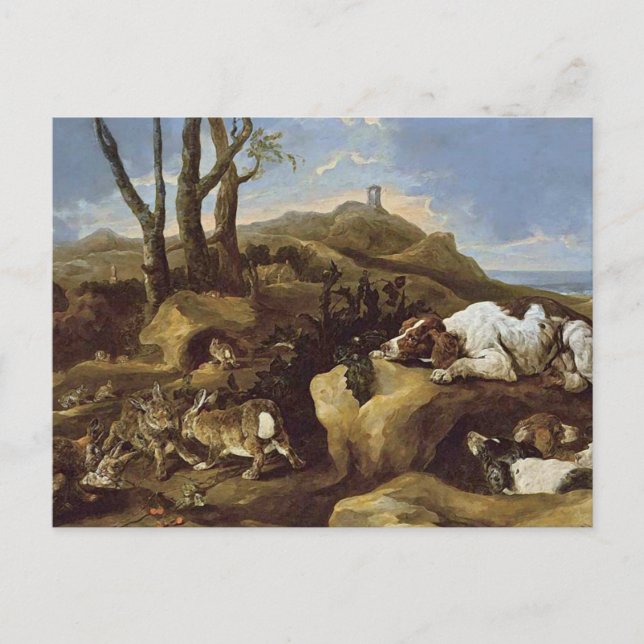 Postal Postal: Españoles hablan conejos en las dunas (Anverso)