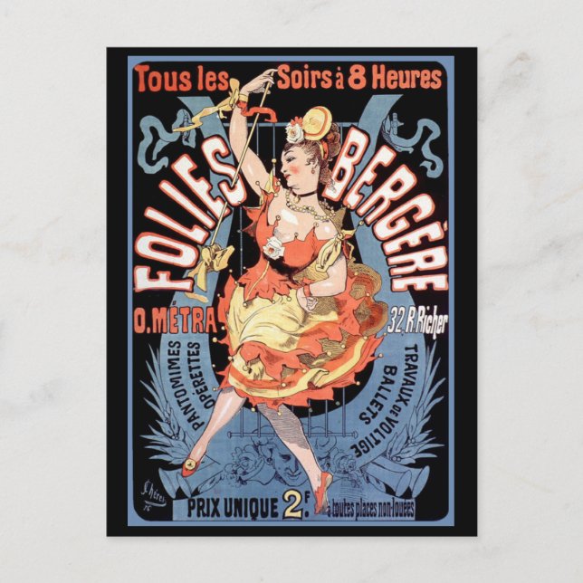 Postal Postal: Folies Bergere (Anverso)