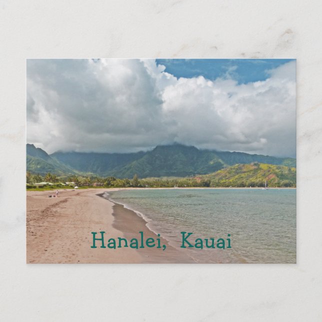 Postal postal, "HANALEI BEACH, KAUAI" (Anverso)