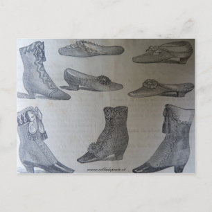 Postal Postal, ilustracion de moda del siglo XIX - Zapato