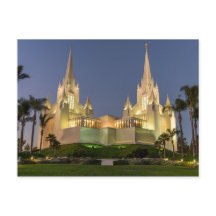 Postal: Imagen nocturna del templo de San Diego LD