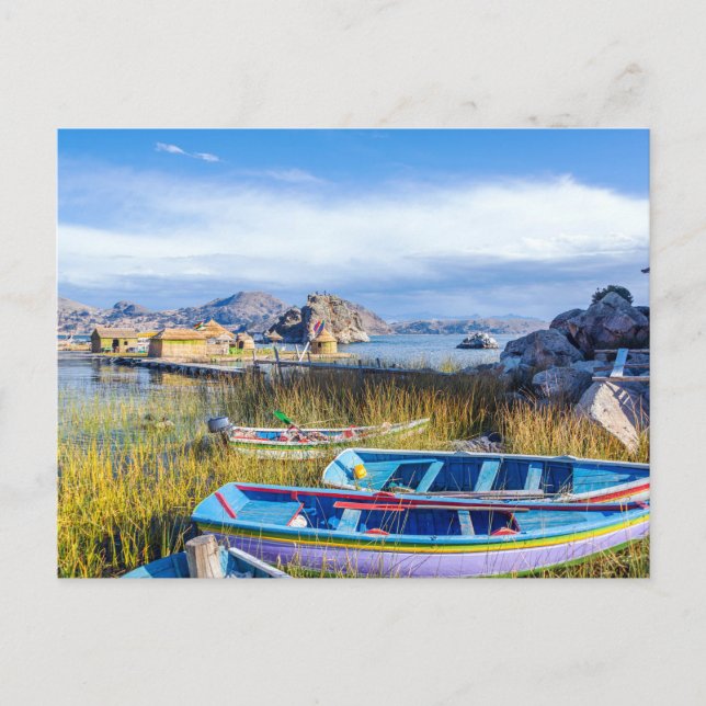 Postal Postal, Islas Flotantes, Lago Titicaca (Anverso)