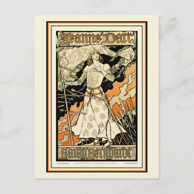 Postal Postal: Jeanne d'Arc, Sarah Bernhardt (Anverso)